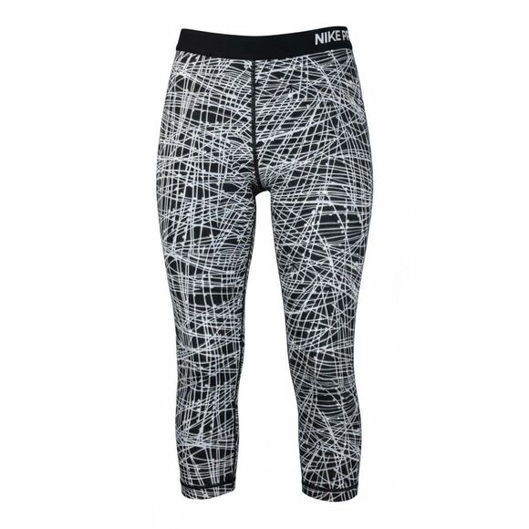 Nike Pro Cool Tracer Capri 3/4 Leggings Black Wolf White X-Large Active Workout - Picture 1 of 9